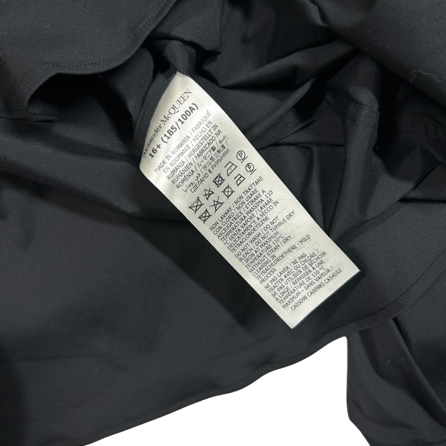 ALEXANDER MCQUEEN Mens Collar Detail LS Shirt Black Size 16.5 NEW RRP 440