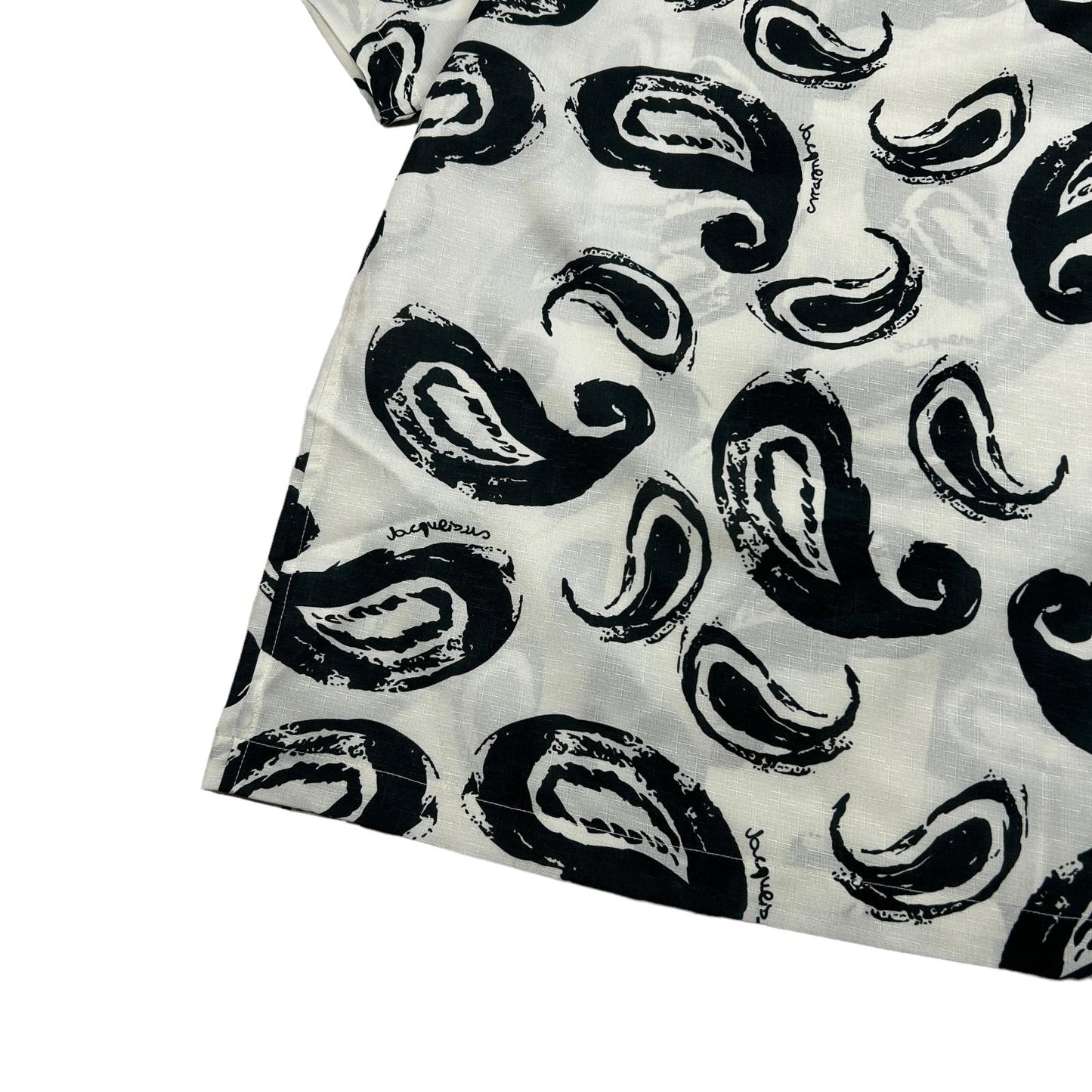 JACQUEMUS Mens La Chemise Jean Print White Black Paisley Shirt 46 NEW RRP 250