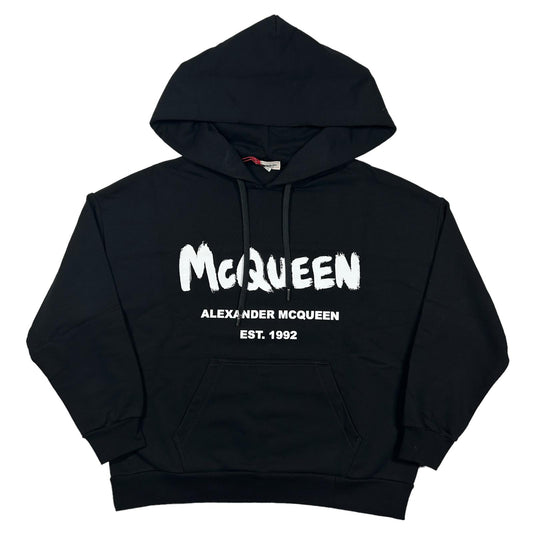 ALEXANDER MCQUEEN Ladies Top Sweatshirt Logo Hoodie Black Size 38 NEW RRP 540