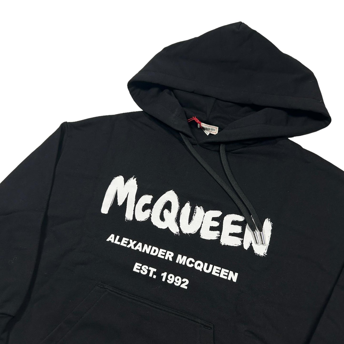 ALEXANDER MCQUEEN Ladies Top Sweatshirt Logo Hoodie Black Size 38 NEW RRP 540