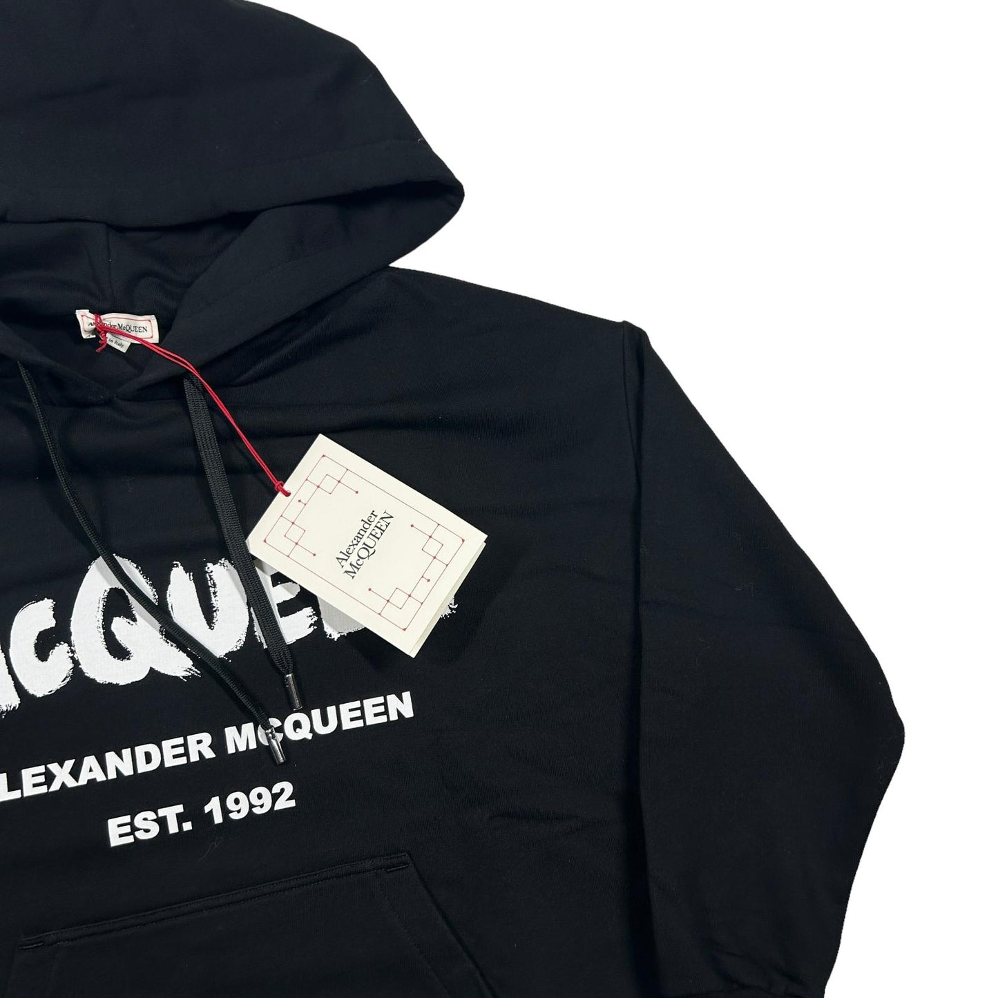 ALEXANDER MCQUEEN Ladies Top Sweatshirt Logo Hoodie Black Size 38 NEW RRP 540