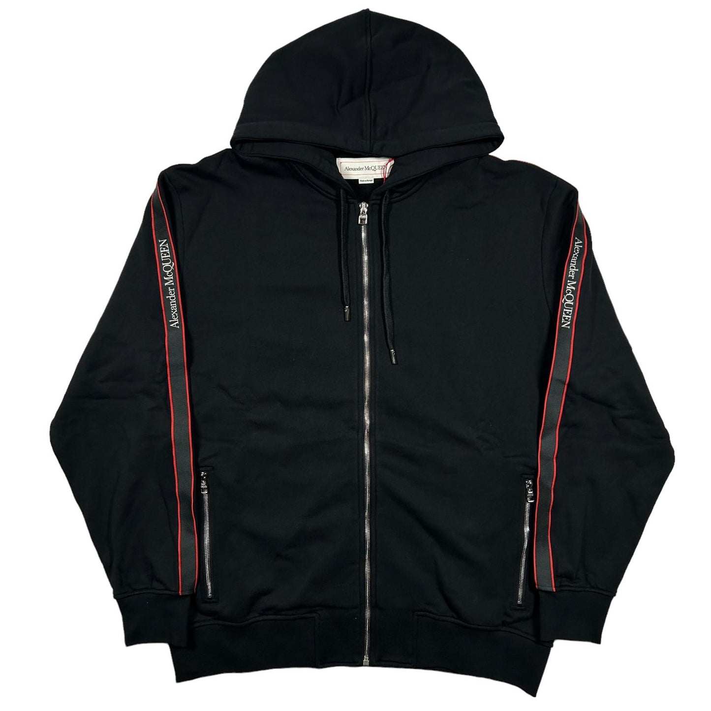 ALEXANDER MCQUEEN Mens Logo Tape Detail Hoodie Black Size XL NEW RRP 630