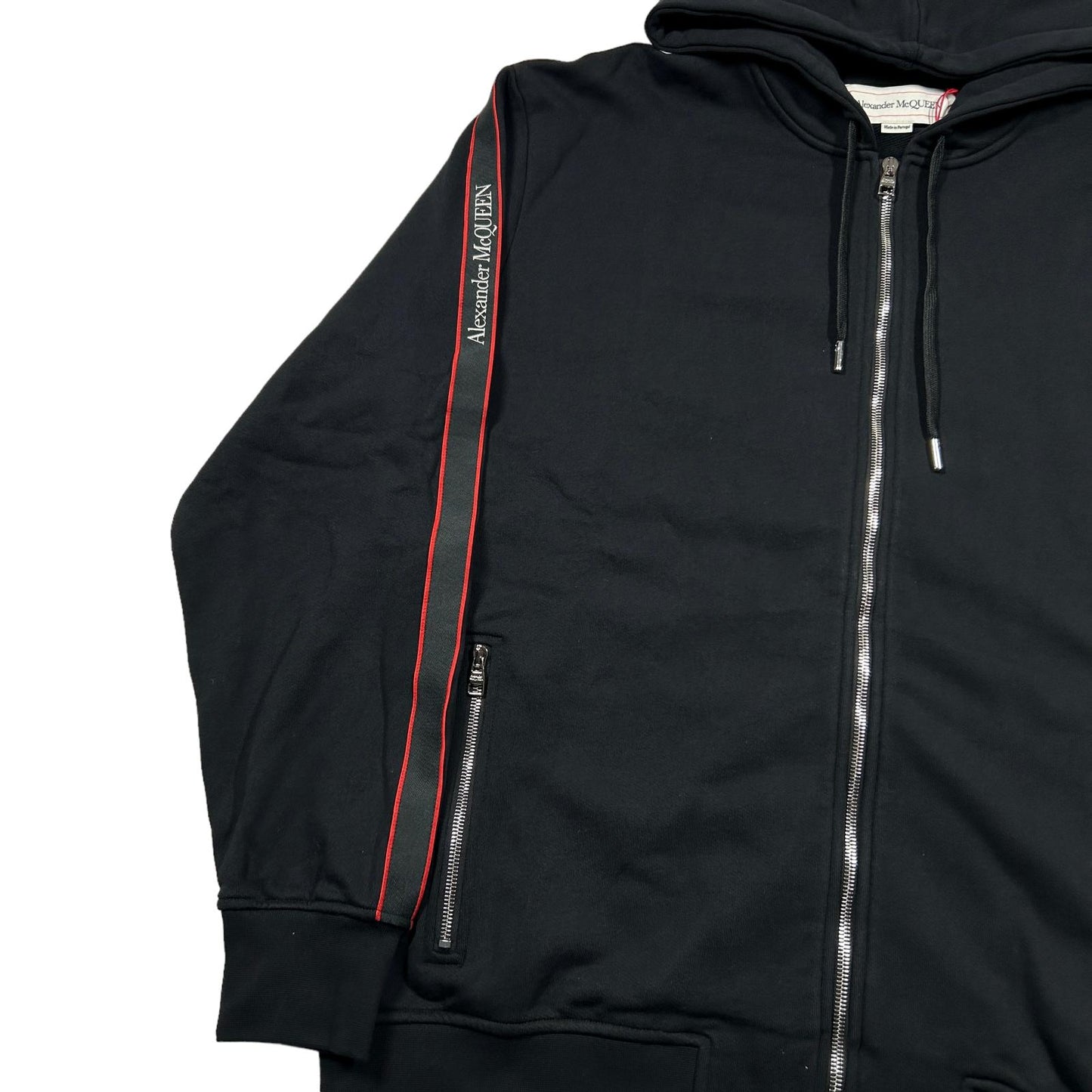 ALEXANDER MCQUEEN Mens Logo Tape Detail Hoodie Black Size XL NEW RRP 630