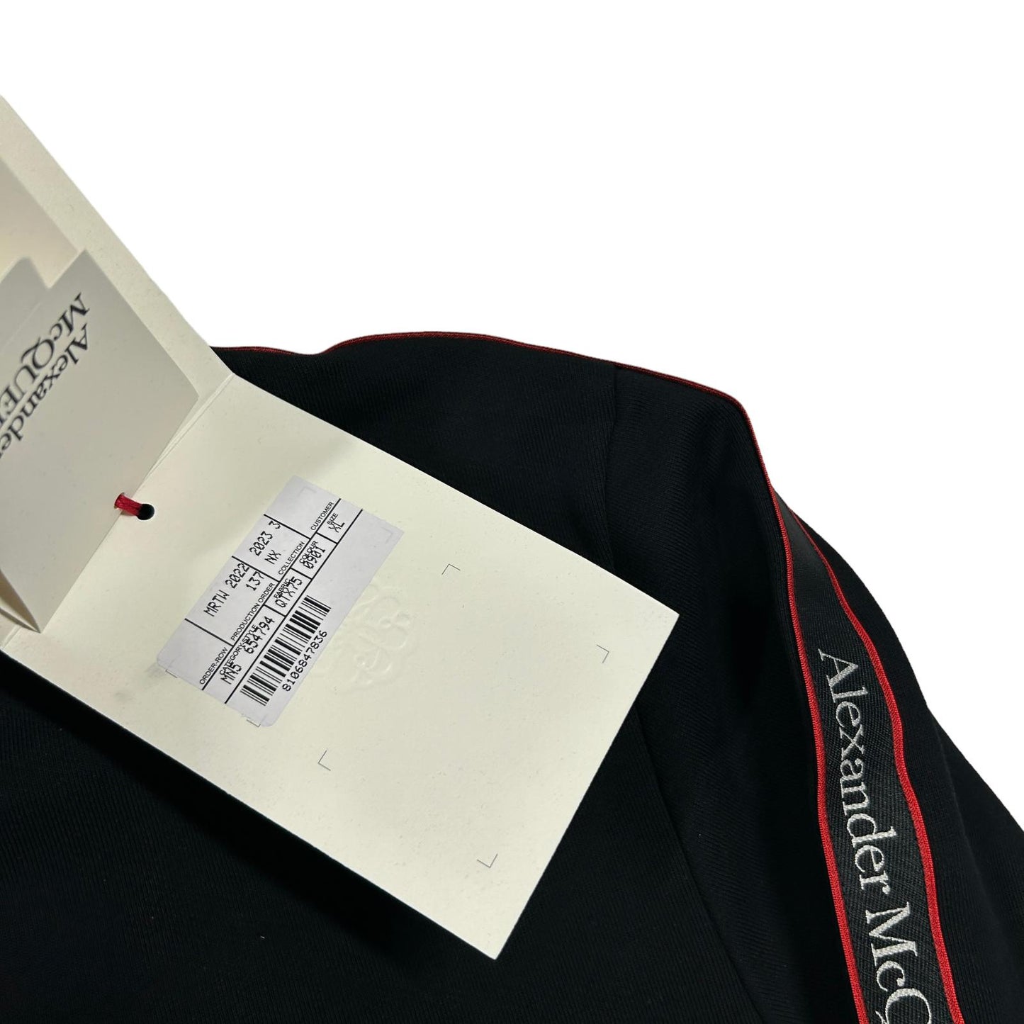 ALEXANDER MCQUEEN Mens Logo Tape Detail Hoodie Black Size XL NEW RRP 630