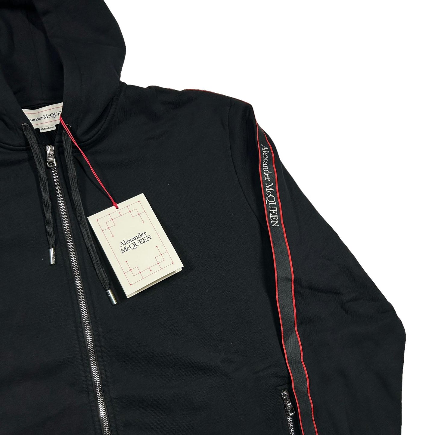 ALEXANDER MCQUEEN Mens Logo Tape Detail Hoodie Black Size XL NEW RRP 630