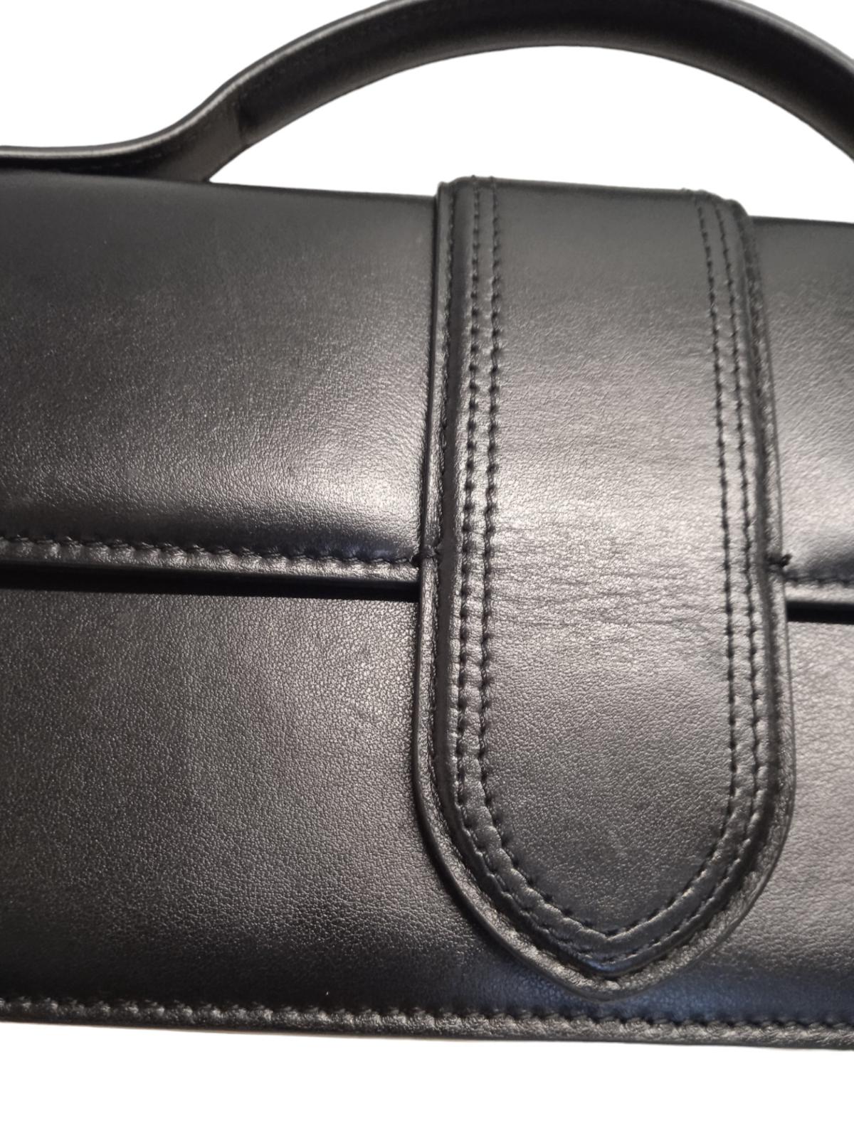 JACQUEMUS Le Grande Bambino Bag Leather Shoulder Crossbody Black OS NEW RRP775