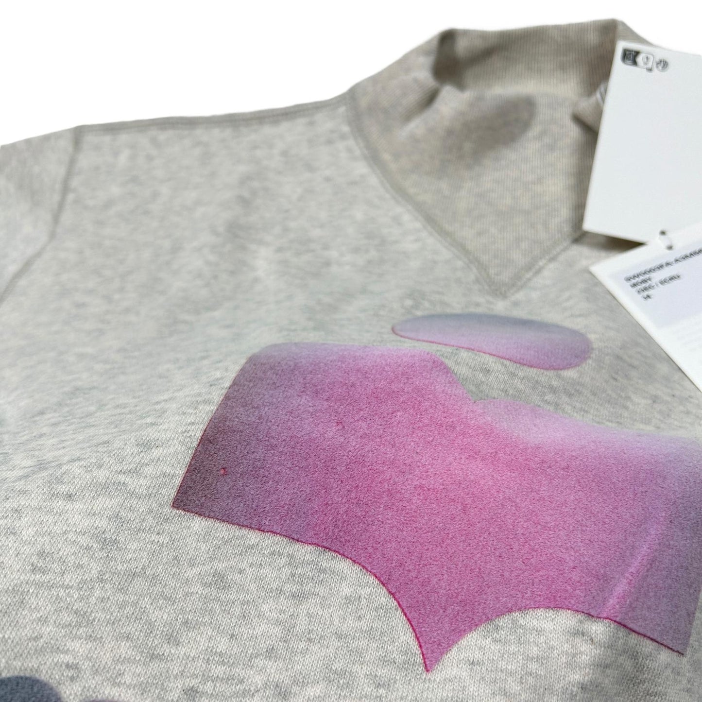 ISABEL MARANT ÉTOILE Moby Top Sweatshirt High Logo Cotton Pink 34 NEW RRP 295