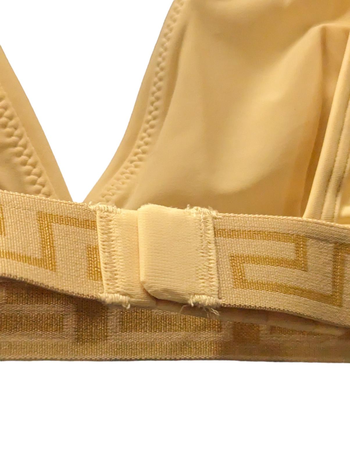 VERSACE Triangle Bralette Jersey Cotton Softcup Brown Size M NEW RRP 75