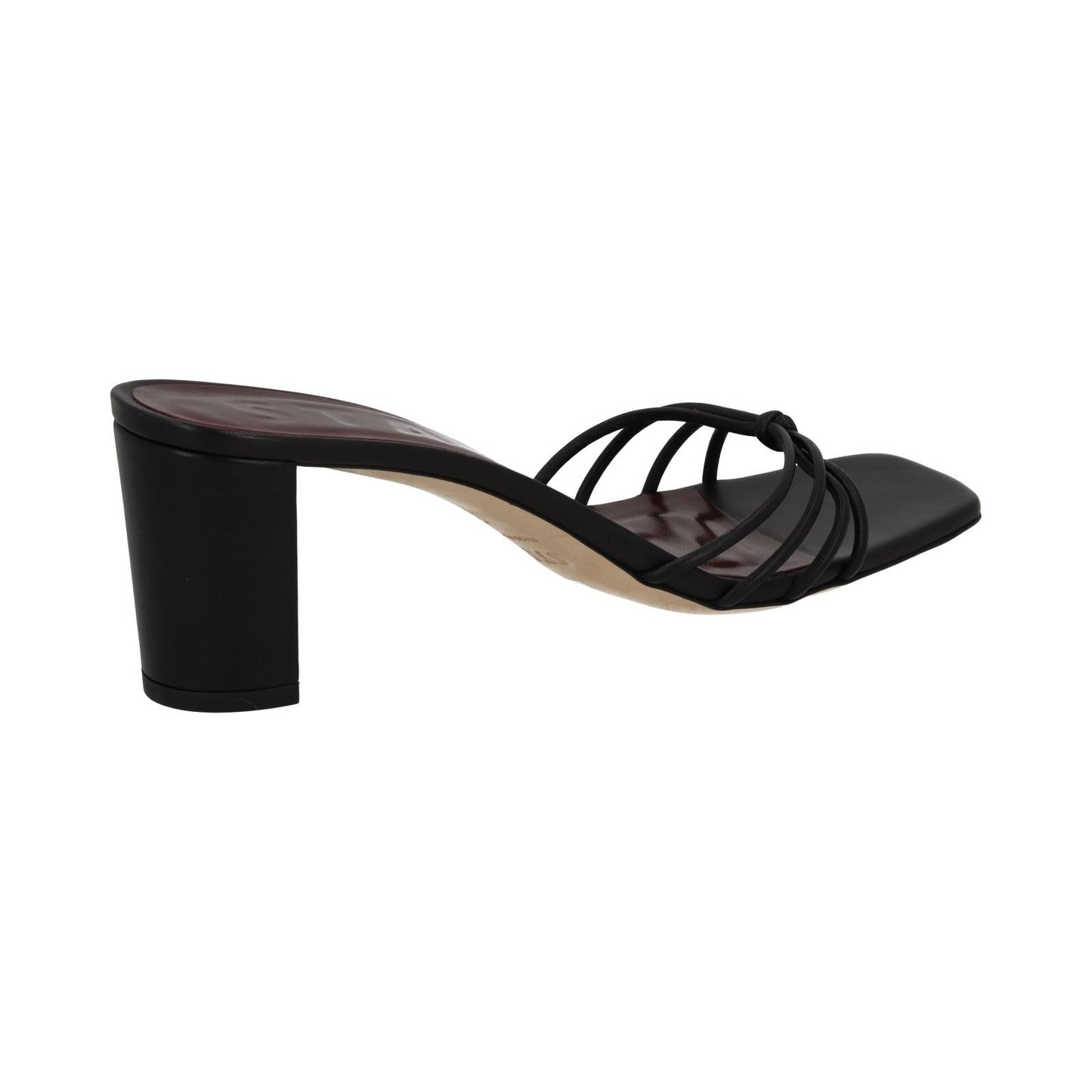 STAUD Pippa Shoes Block Heel Square Toe Sandal Black Leather EU38 UK5 NEW RRP250