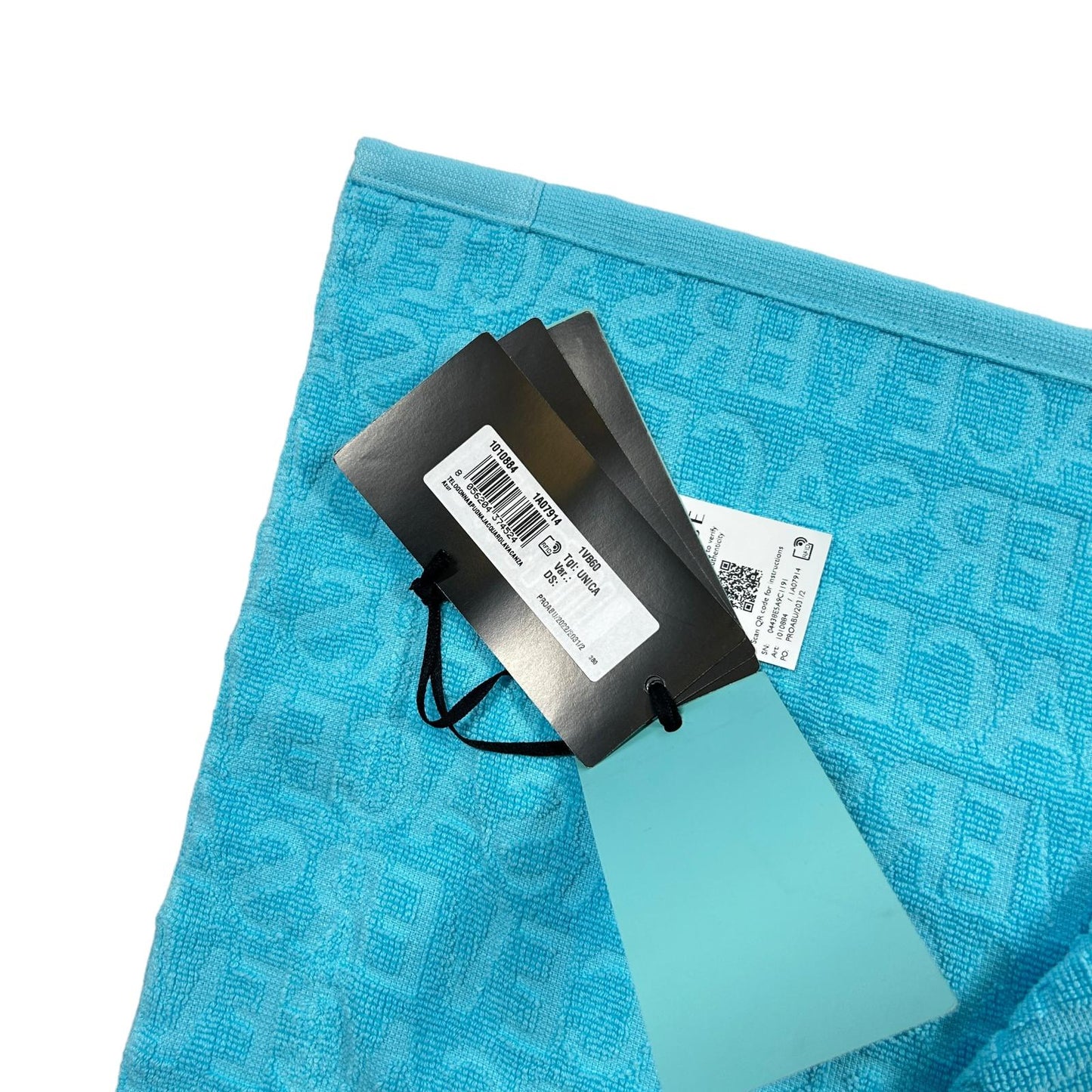VERSACE x DUA LIPA Terry Cotton Skirt Mini Wrap Logo Jacquard Blue OS NEW RRP435
