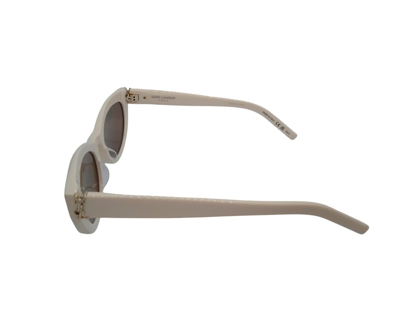 SAINT LAURENT M115 004 Sunglasses Cat Eye Brown Lens Ivory 54-20-140 NEW RRP295