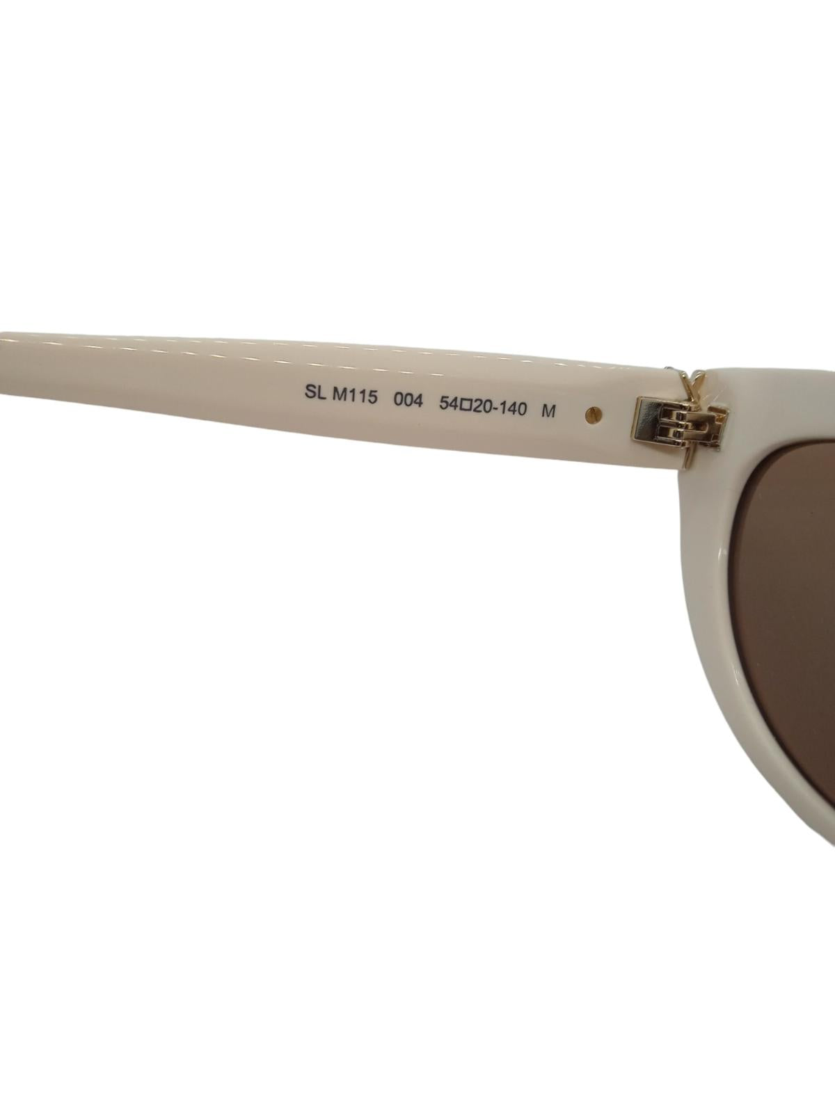SAINT LAURENT M115 004 Sunglasses Cat Eye Brown Lens Ivory 54-20-140 NEW RRP295