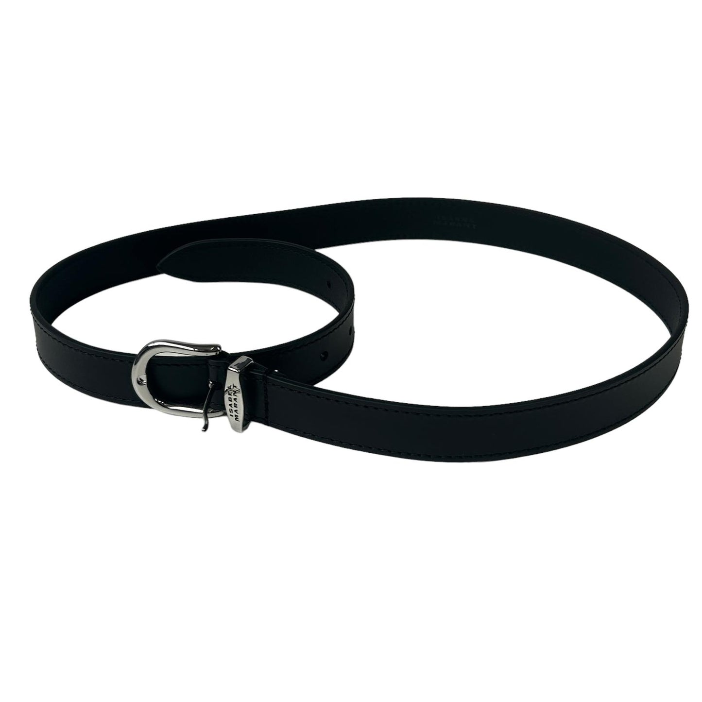 ISABEL MARANT Leather Belt Zadd Whip Stitch Ladies Black Size:90 NEW RRP: 175
