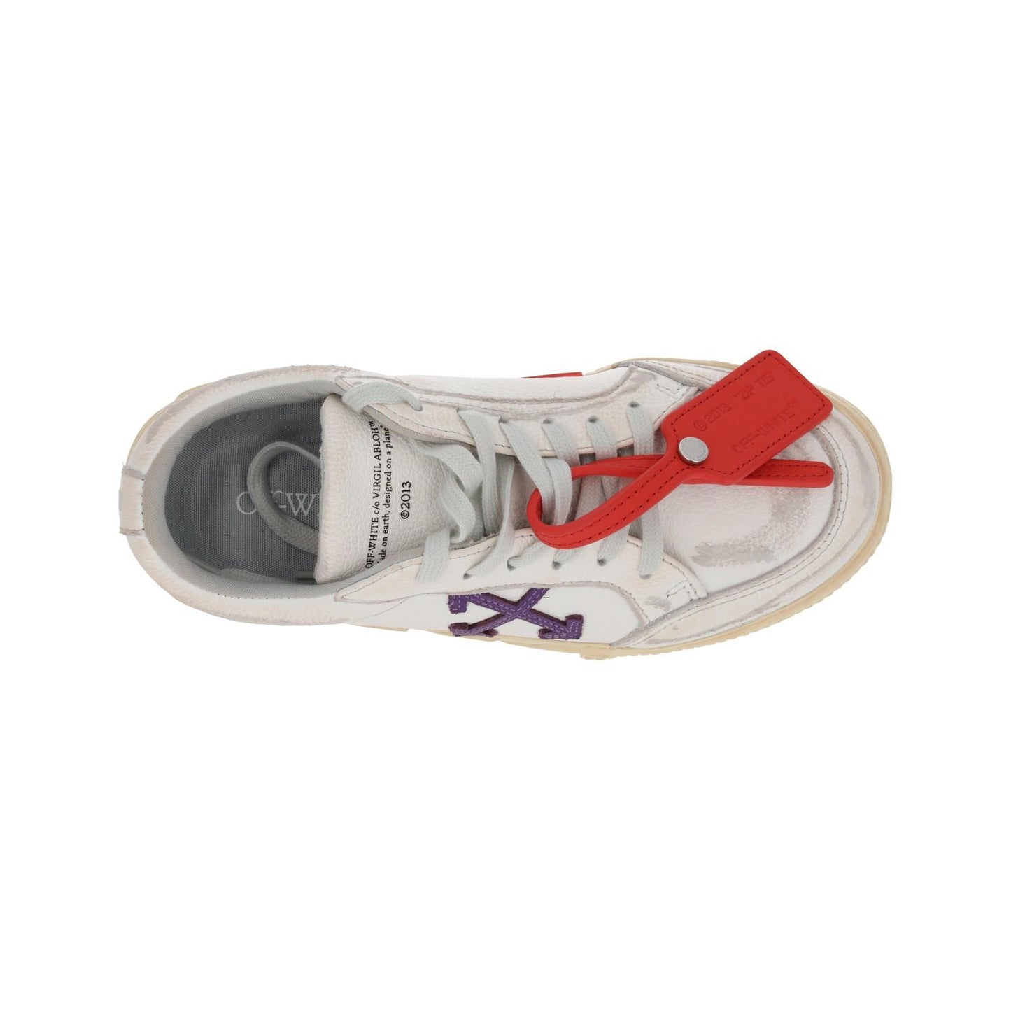 OFF WHITE Trainers Low Vulcanized Distressed White Leather EU37 UK4 NEW RRP440