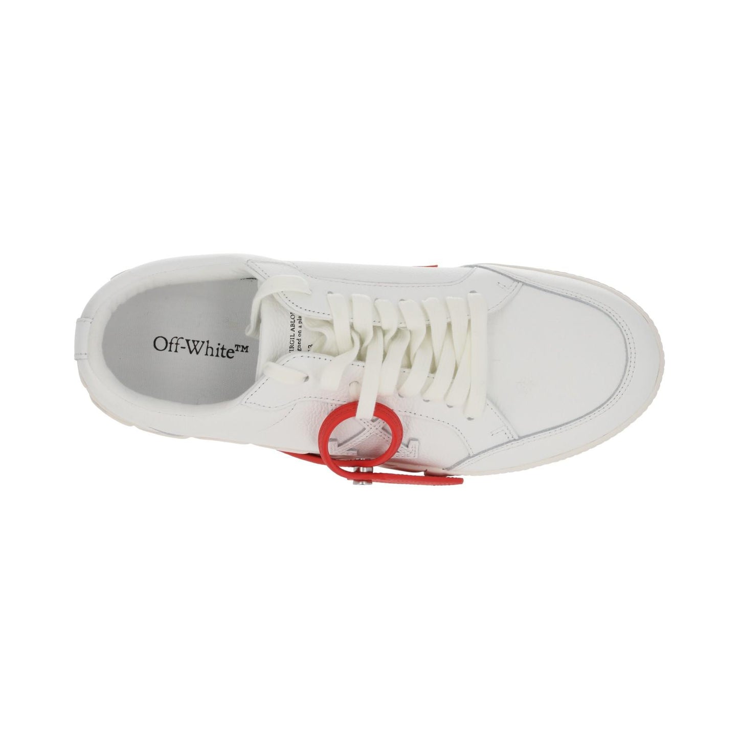 OFF WHITE Trainers Low Vulcanized Leather Lace Up White EU44 UK10 NEW RRP390