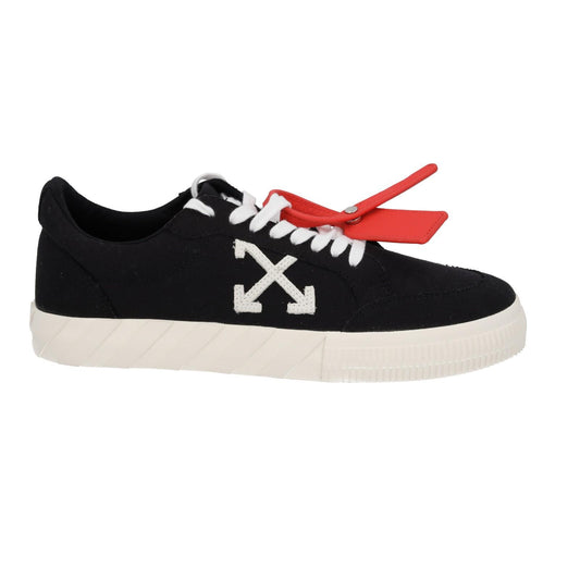 OFF WHITE Trainers Low Vulcanized Canvas Lace Up Black White EU43 UK9 NEW RRP305