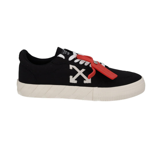 OFF WHITE Trainers Low Vulcanized Canvas Lace Up Black White EU42 UK8 NEW RRP305