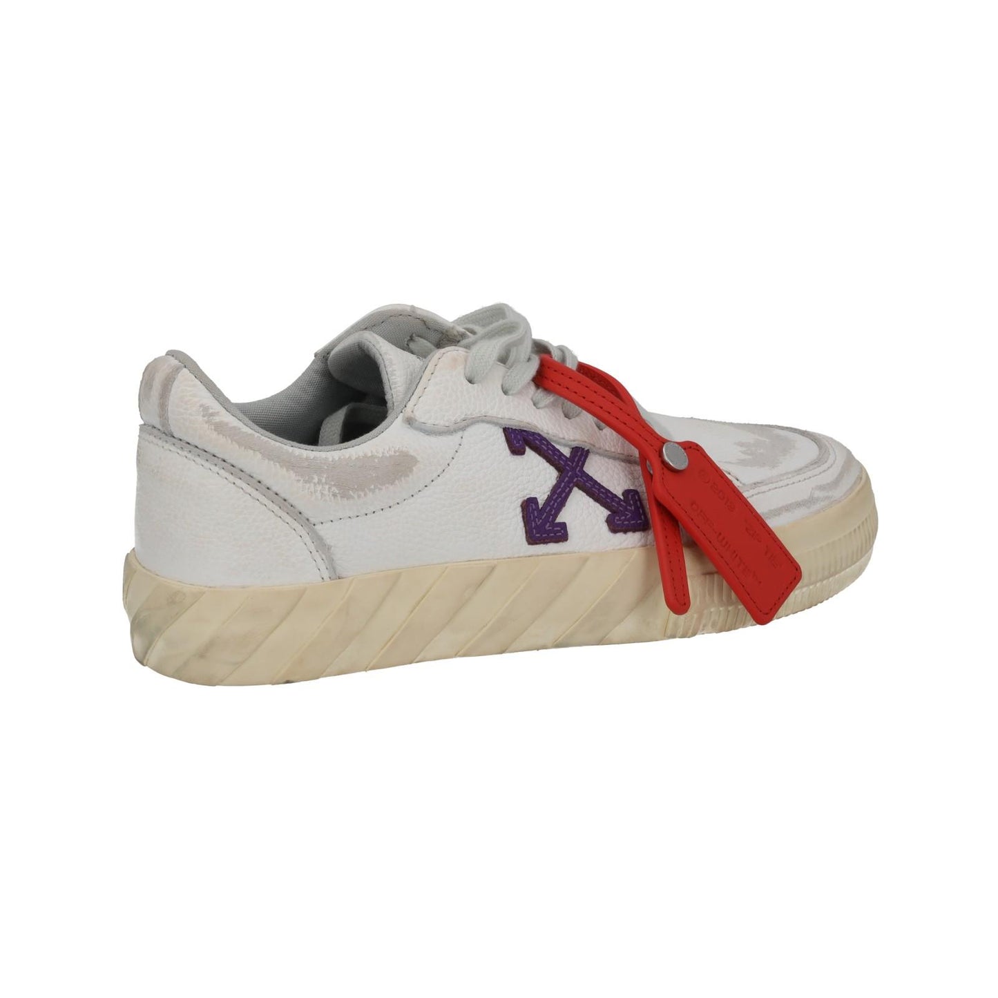 OFF WHITE Trainers Low Vulcanized Distressed White Leather EU38 UK5 NEW RRP440