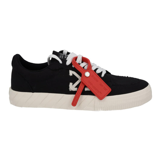 OFF WHITE Trainers Low Vulcanized Canvas Lace Up Black White UK8 NEW RRP305