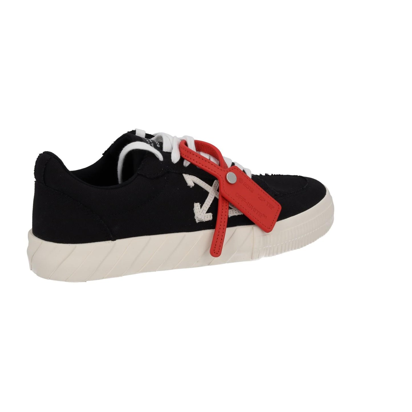 OFF WHITE Trainers Low Vulcanized Canvas Lace Up Black White UK8 NEW RRP305
