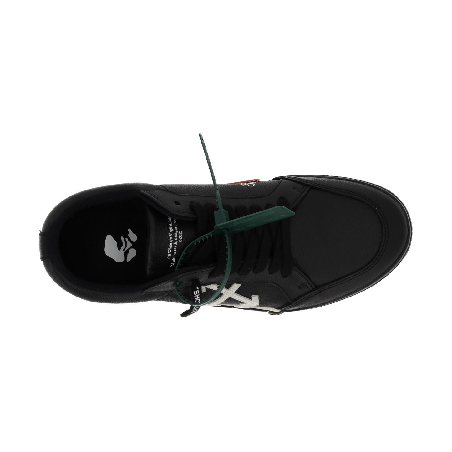 OFF WHITE Trainers Low Vulcanized Lace Black White Leather IT44 UK10 NEW RRP365