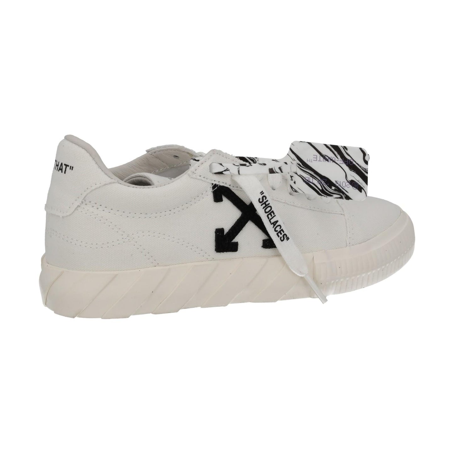 OFF WHITE Trainers Low Vulcanized Eco Canvas White Black EU35 UK2 NEW RRP245