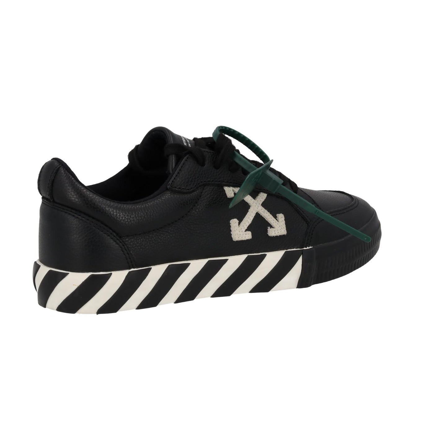 OFF WHITE Trainers Low Vulcanized Lace Black White Leather IT42 UK8 NEW RRP365