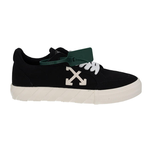 OFF-WHITE Trainers Low Vulcanized Canvas Lace Up Black White UK7 NEW RRP305