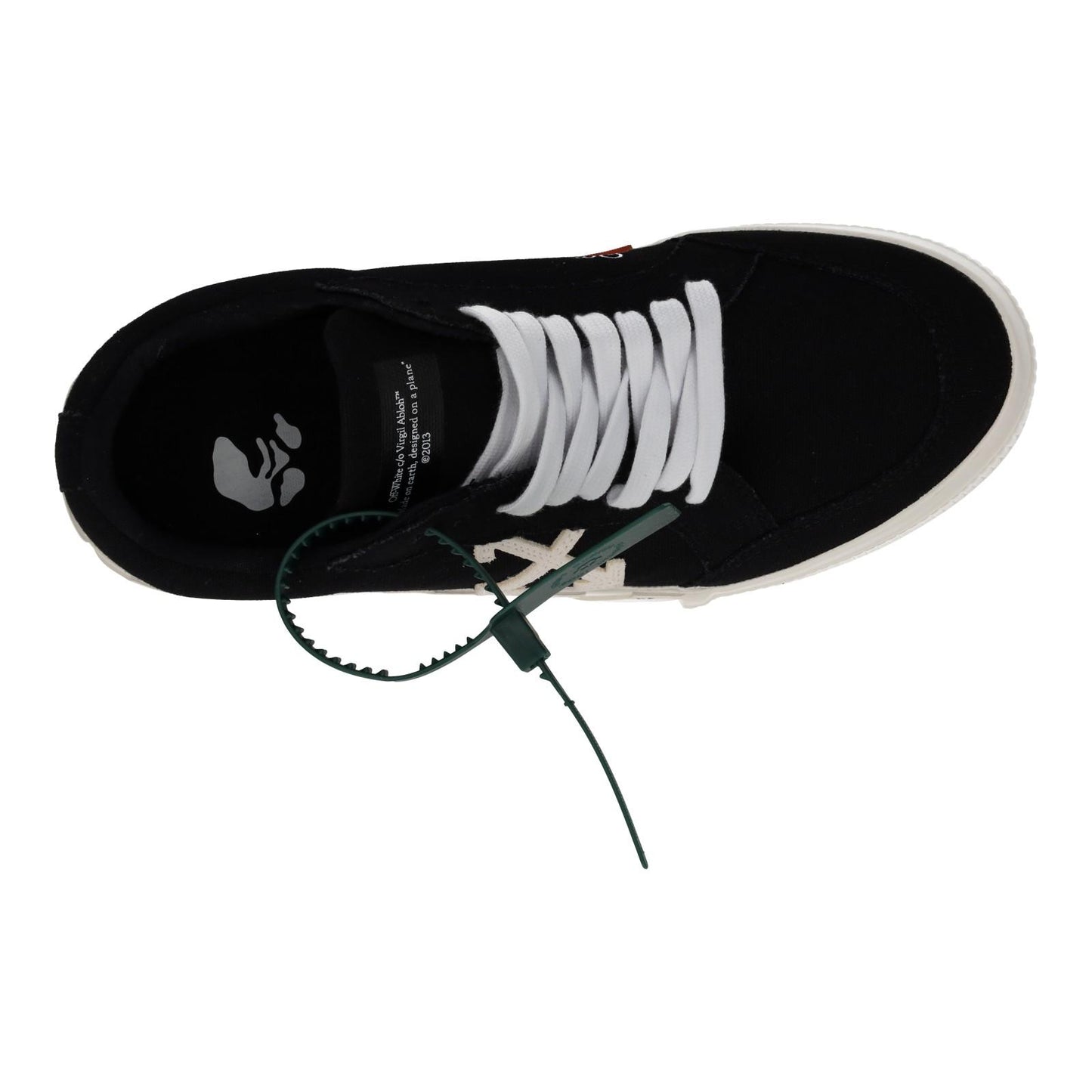 OFF-WHITE Trainers Low Vulcanized Canvas Lace Up Black White UK7 NEW RRP305