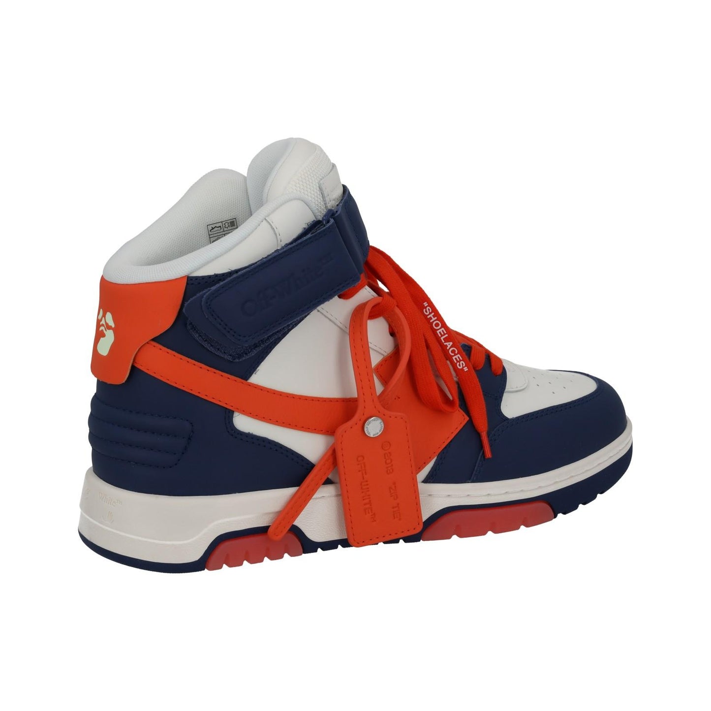 OFF-WHITE Out Of Office Trainers Mid Top Navy Orange Leather UK8 NEW RRP595