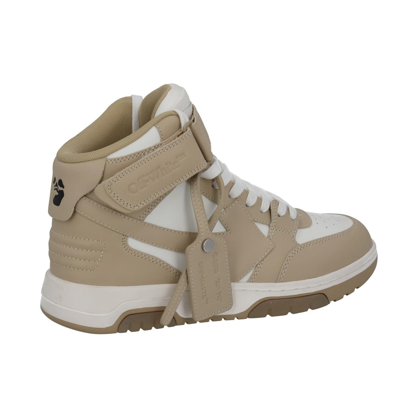 OFF-WHITE Out Of Office Trainer Mid Top Beige Leather EU40 UK7 NEW RRP595