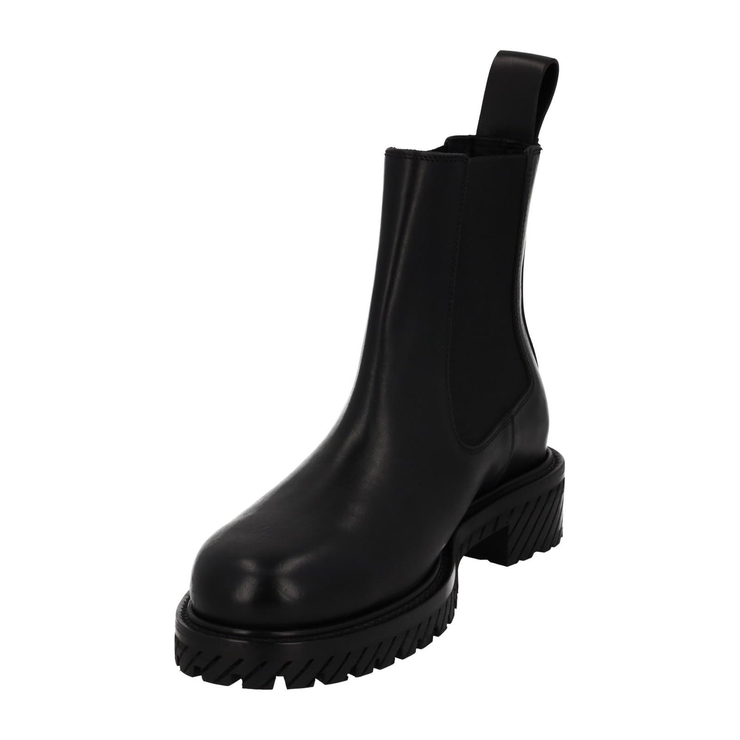 OFF-WHITE Combat Chelsea Boots Pull On Black Leather EU42 UK8 NEW RRP985