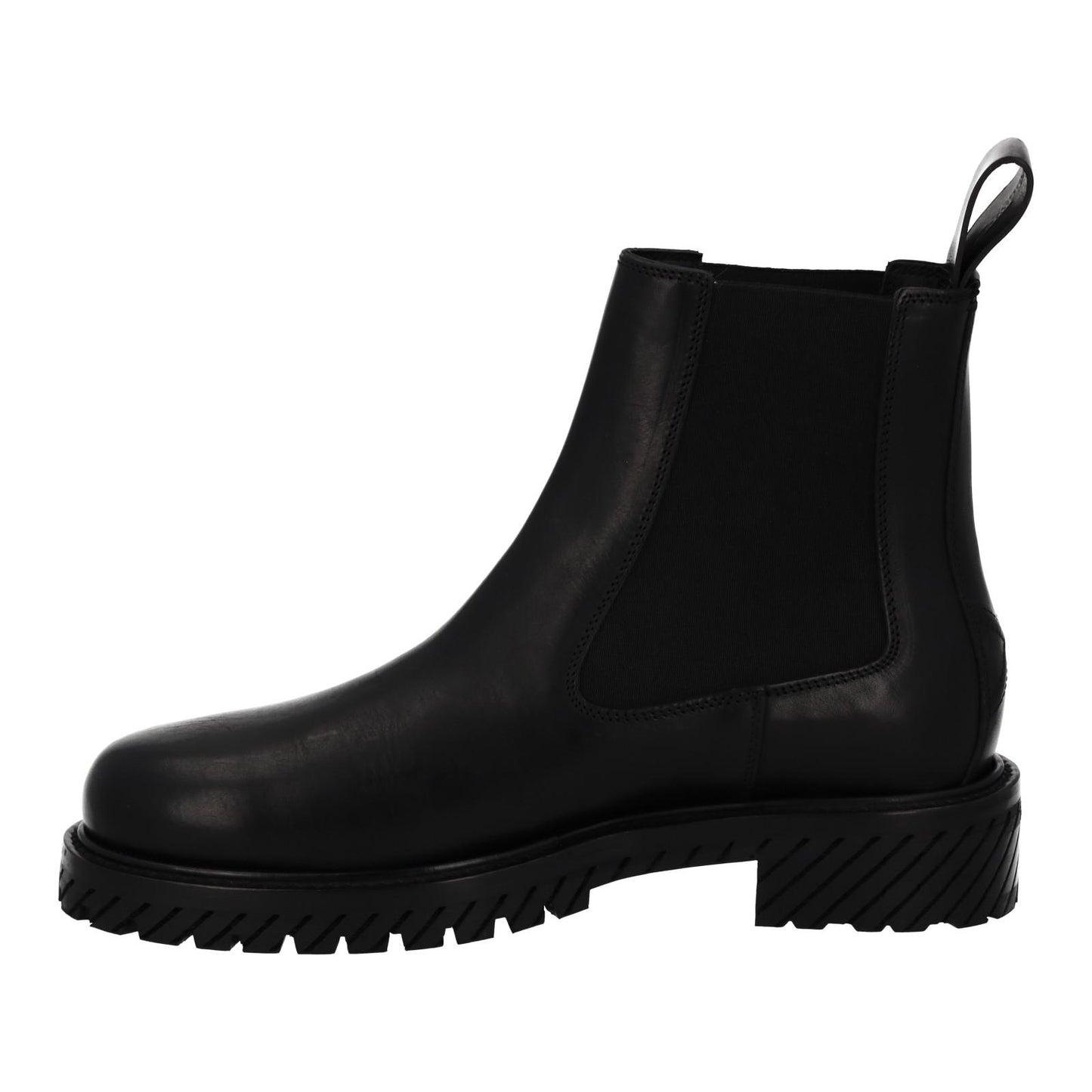 OFF-WHITE Combat Chelsea Boots Pull On Black Leather EU42 UK8 NEW RRP985