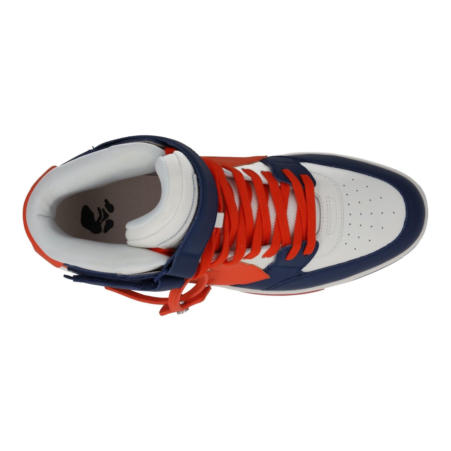 OFF-WHITE Out Of Office Trainers Mid Top Navy Orange Leather UK11 NEW RRP595
