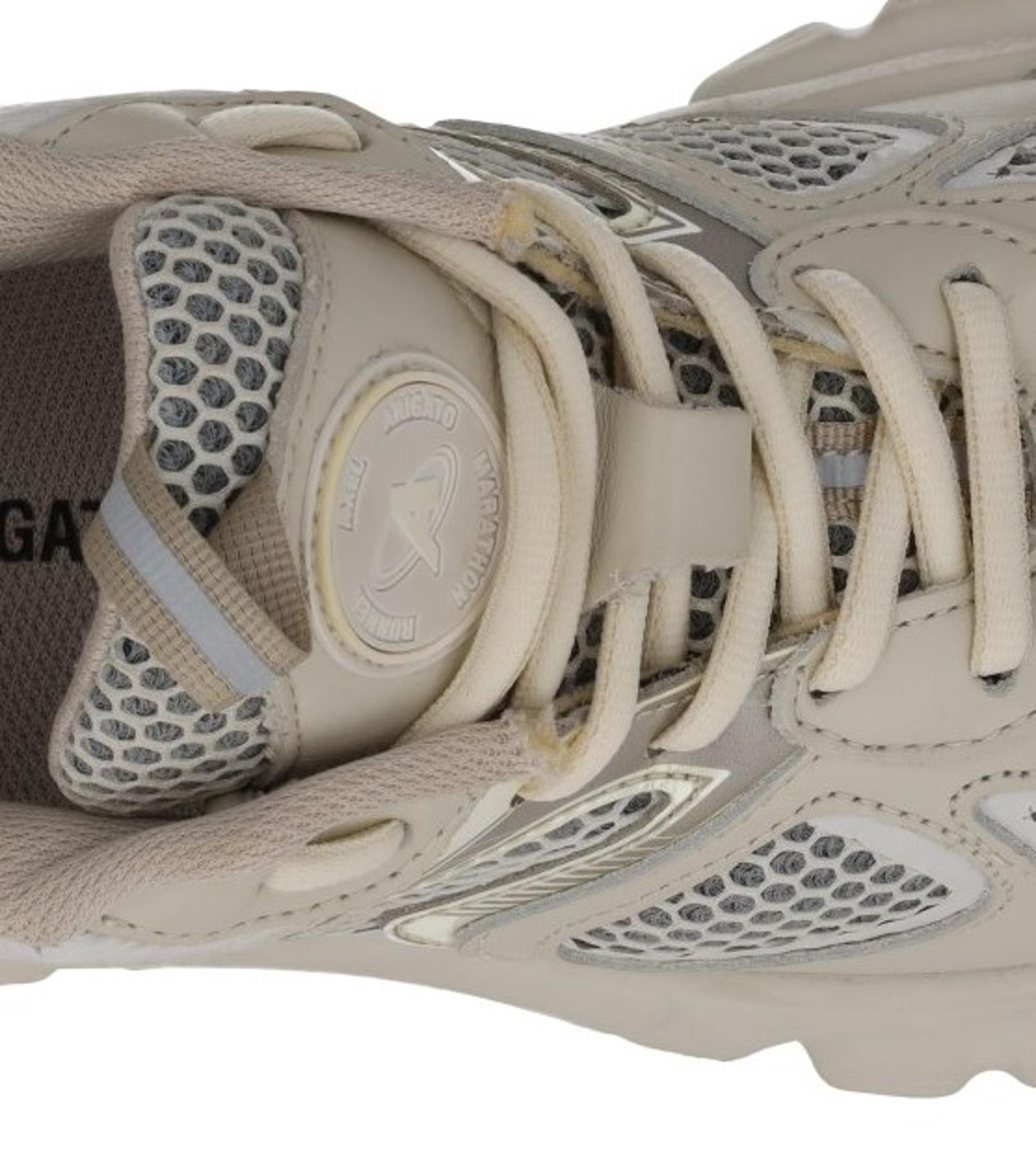 AXEL ARIGATO Marathon Runner Trainers Beige Fabric Leather EU37 UK4 NEW RP300