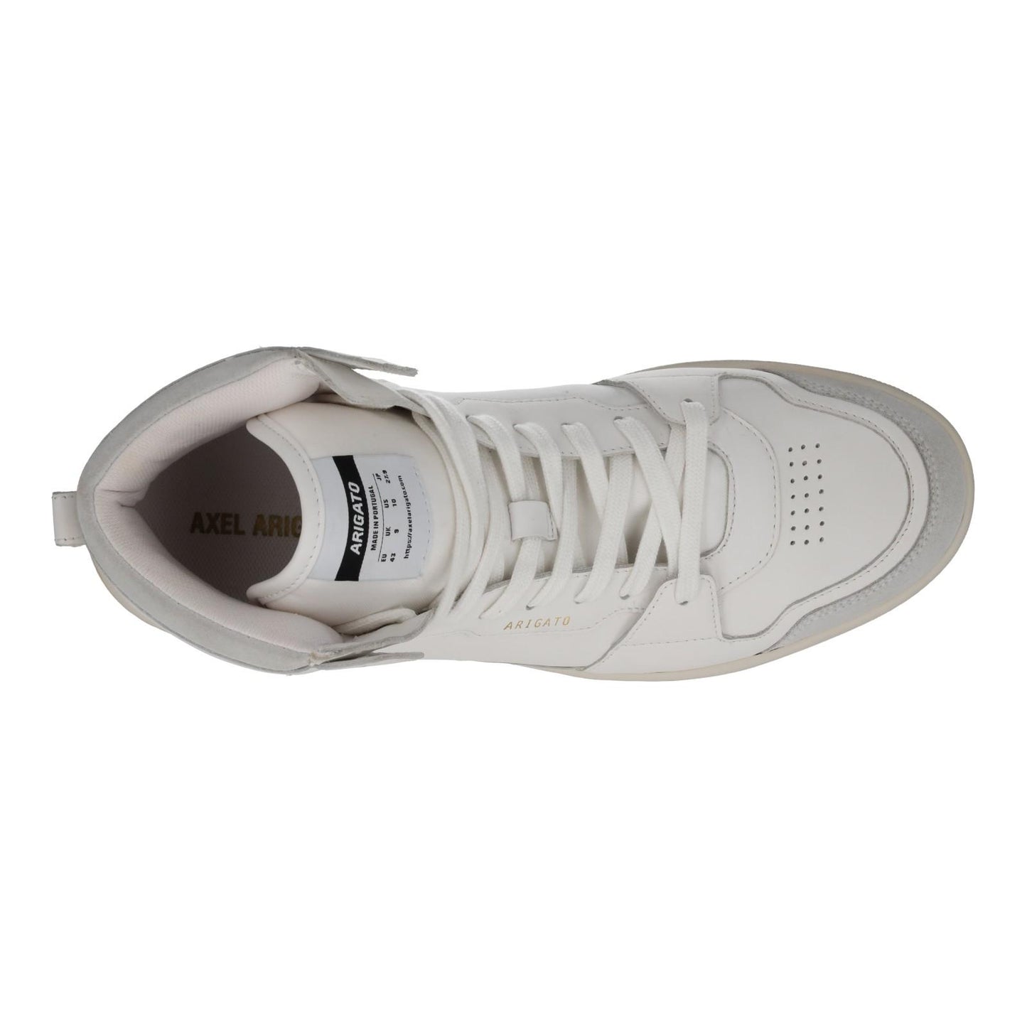 AXEL ARIGATO Men's White Leather Dice Hi Top Lace-Up Trainers UK9 RRP250 NEW