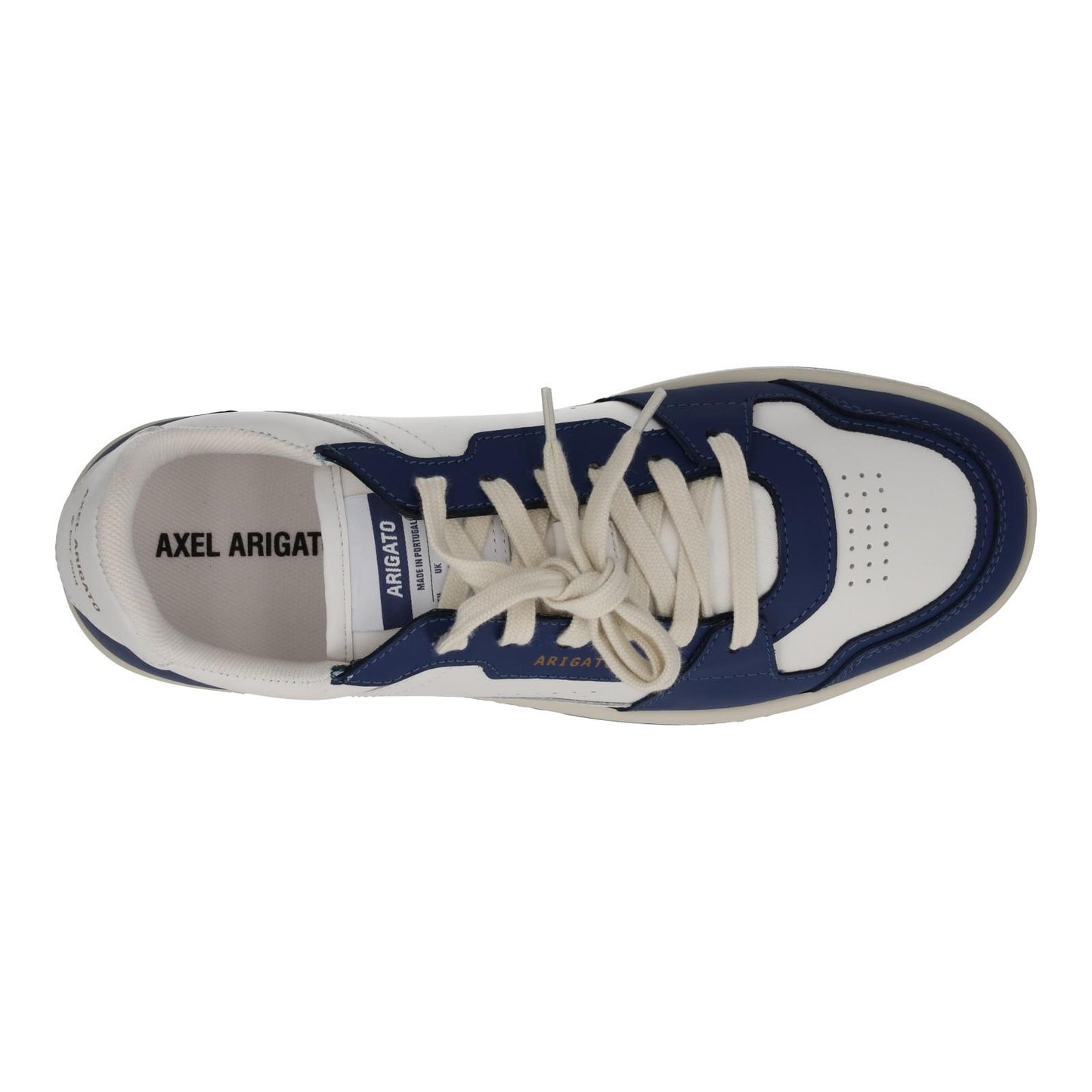 AXEL ARIGATO Men's White & Blue Leather Dice Lo Trainers Size UK7 RRP215 NEW