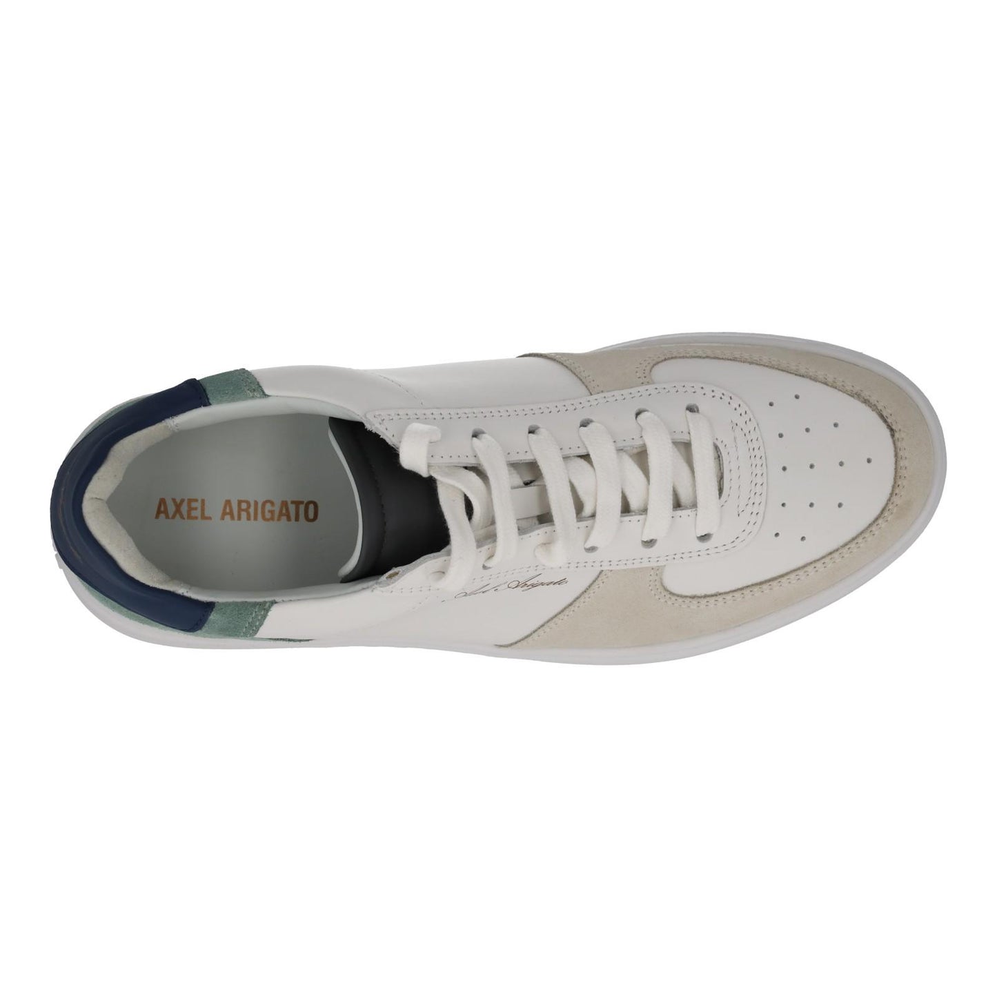 AXEL ARIGATO Men's White Suede Panelled Low Top Orbit Trainers UK8 RRP230 NEW