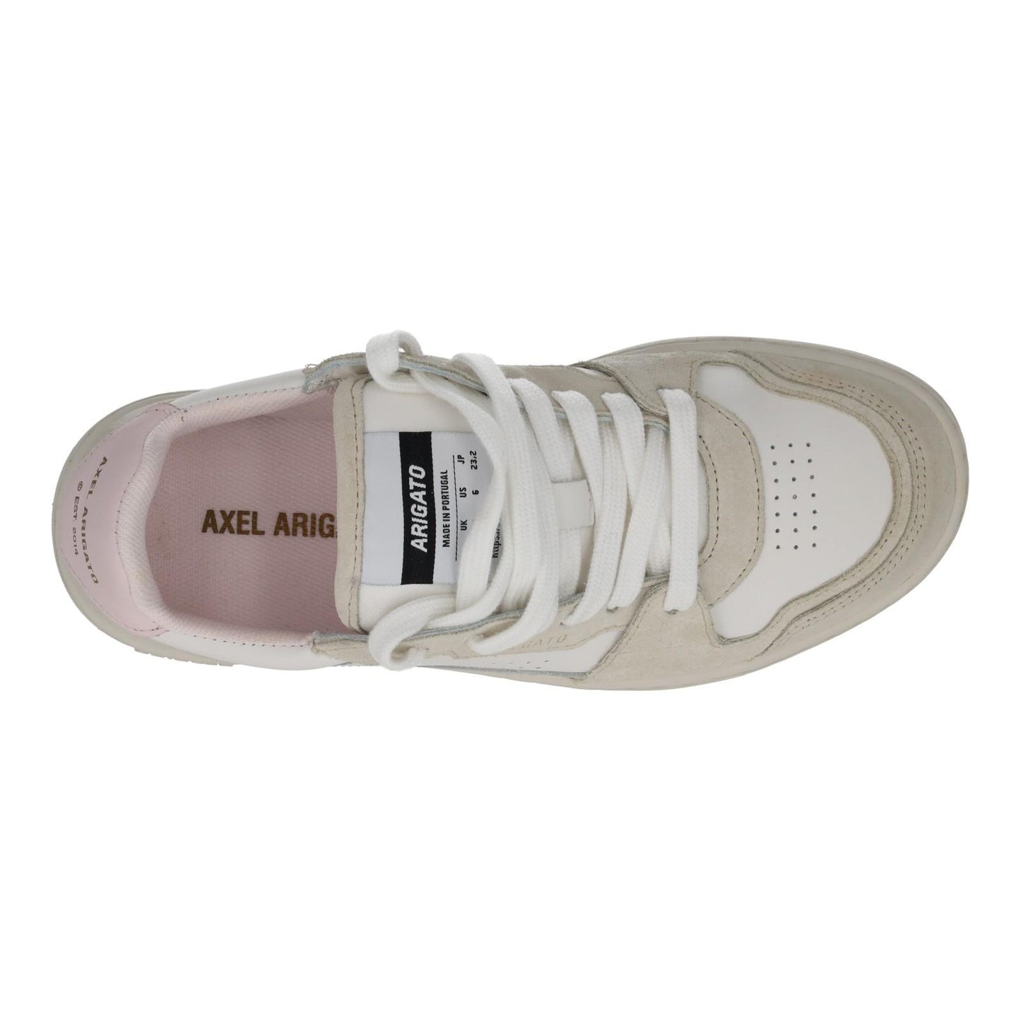 AXEL ARIGATO Trainers Dice Lo Sneaker White Pink Leather Suede UK3.5 NEW RRP220
