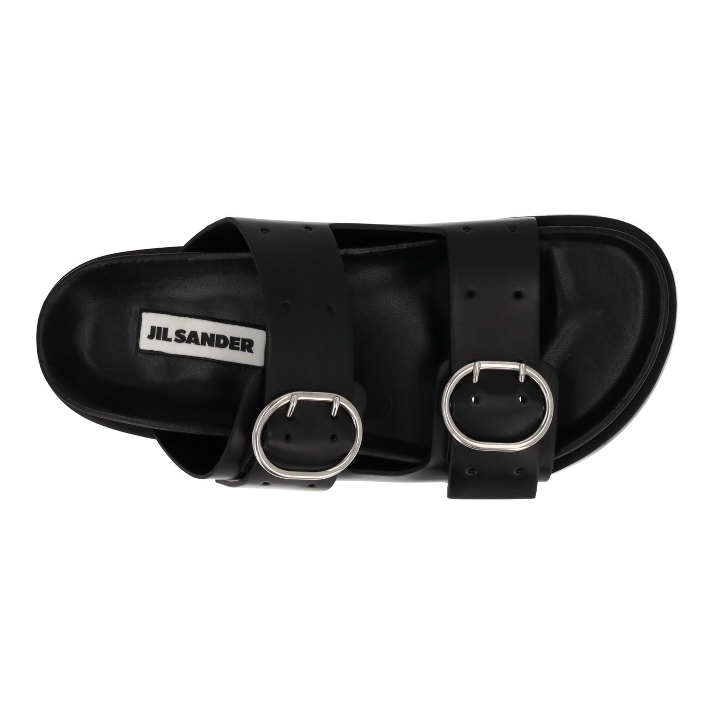 JIL SANDER Sandals Buckle Fussbet Slides Mule Black Leather EU39 UK6 NEW RRP710
