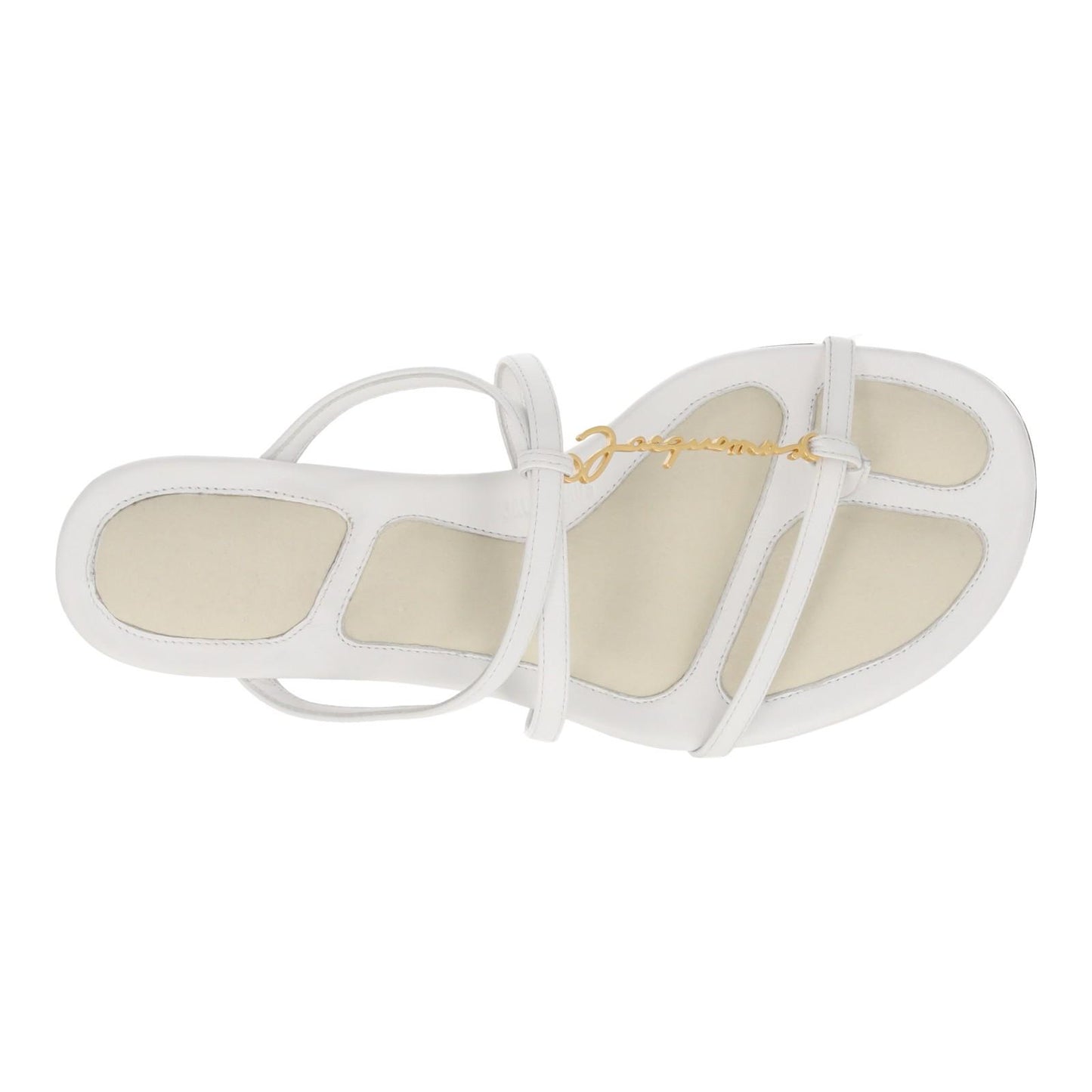 JACQUEMUS Strappy Sandals Basses Pralu Kitten Heel White Leather UK3 NEW RRP505