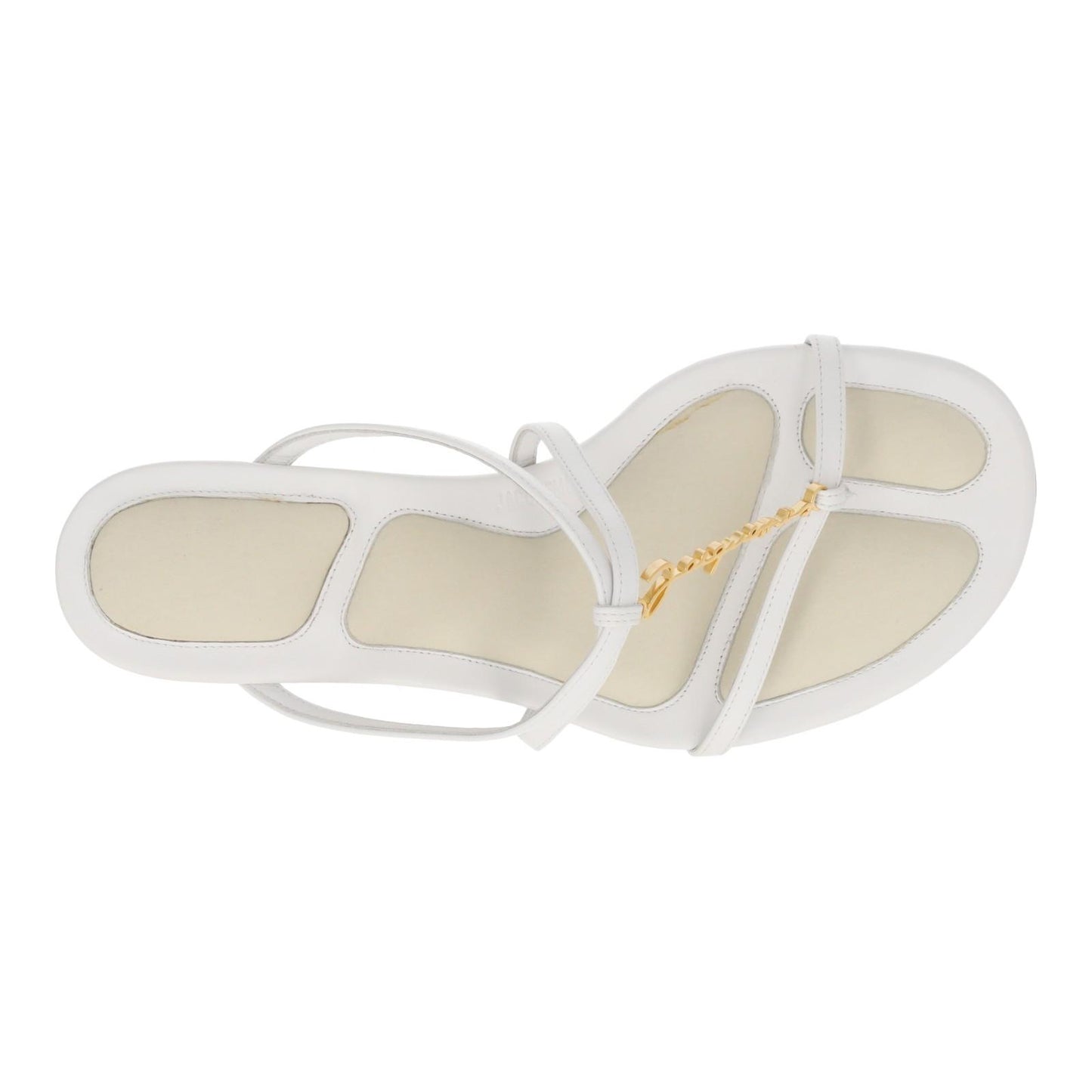 JACQUEMUS Sandals Basses Pralu Kitten Heel White Leather EU37 UK4 NEW RRP505