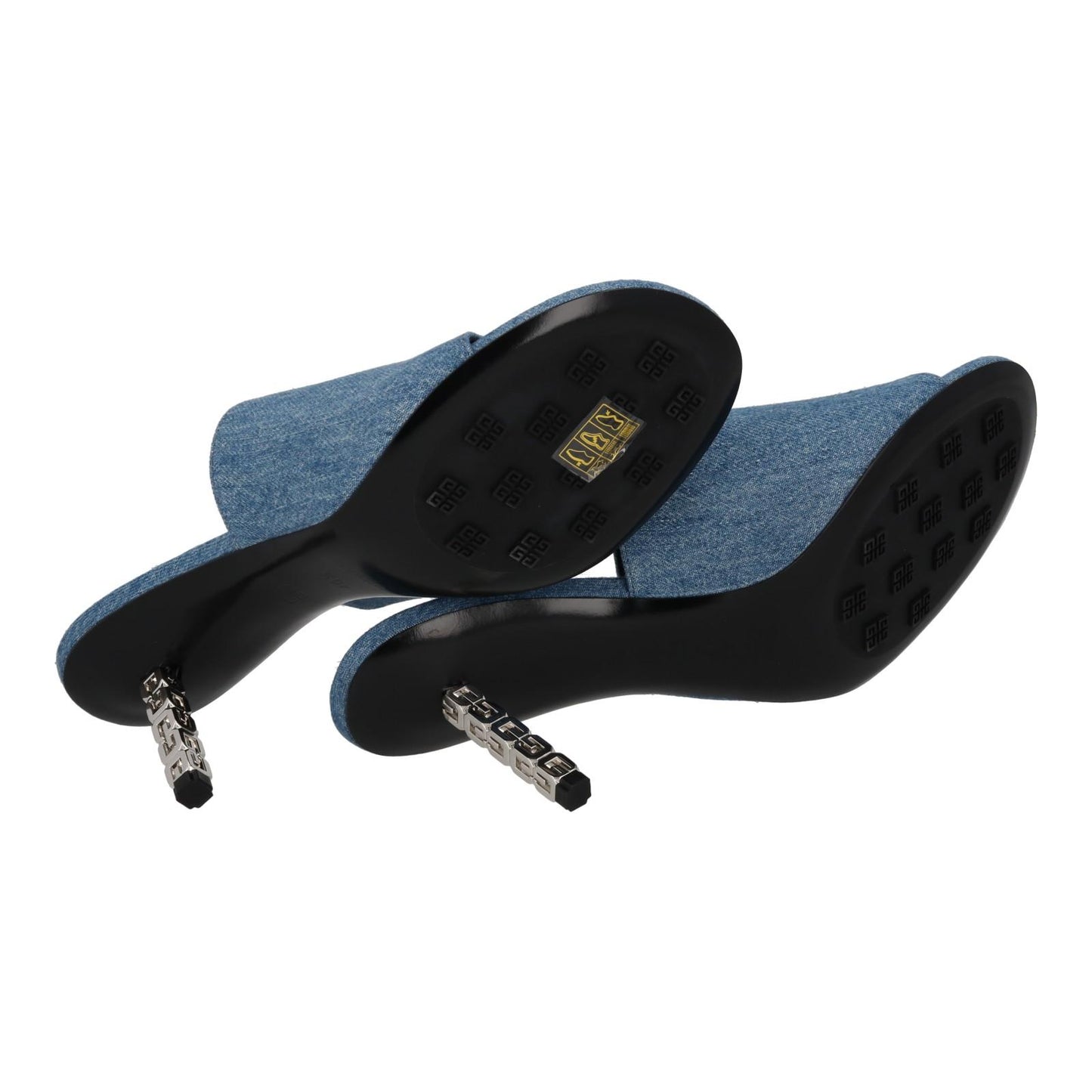 GIVENCHY G Cube Mule Shoes 70 Heel Open Toe Blue Denim EU40.5 UK7.5 NEW RRP710