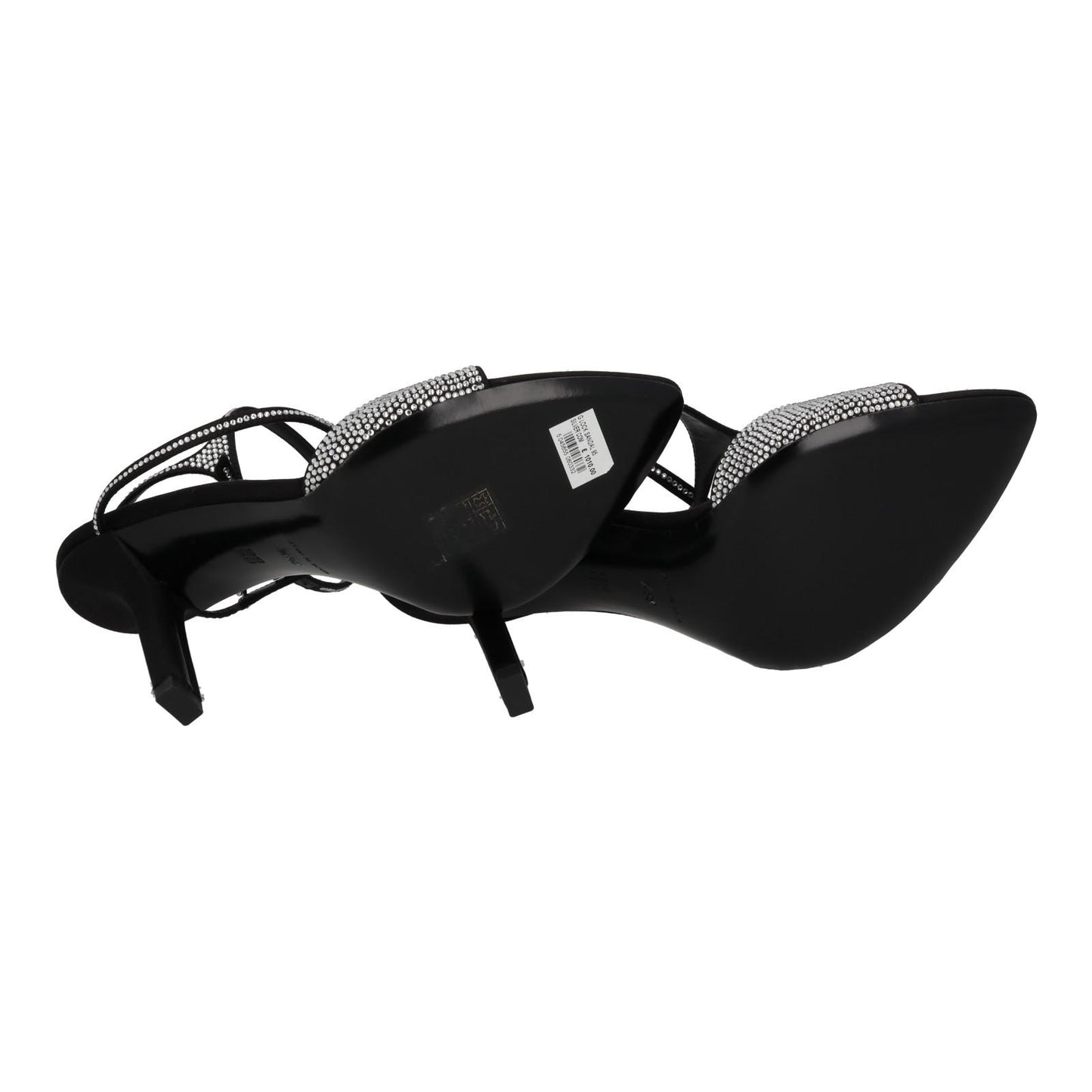 GIVENCHY Sandal Shoes G Lock Heel Silver Crystal Black EU38.5 UK5.5 NEW RRP1010