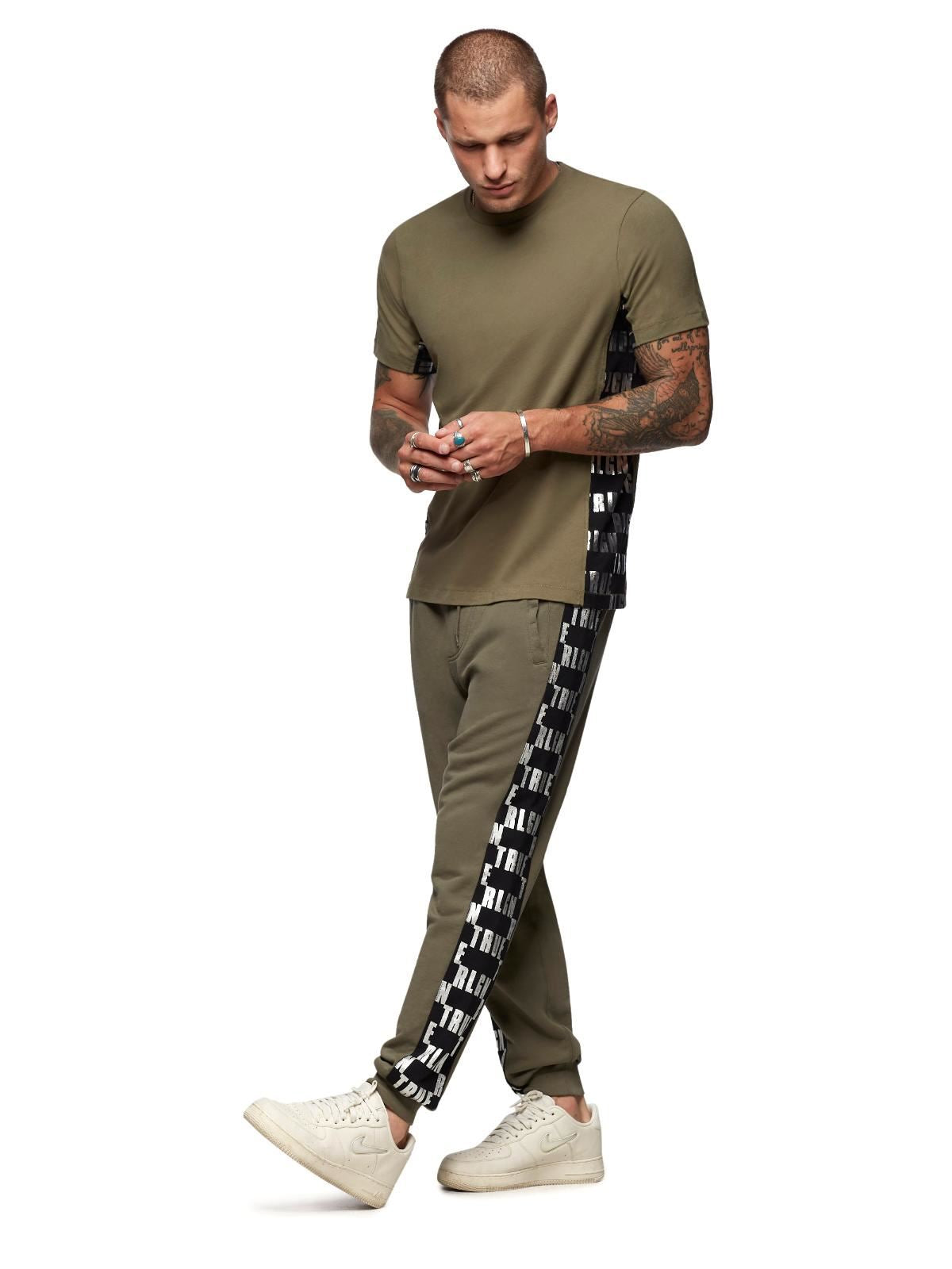 TRUE RELIGION Men's Militant Green Monogram Joggers Sweatpants XXL RRP199 BNWT