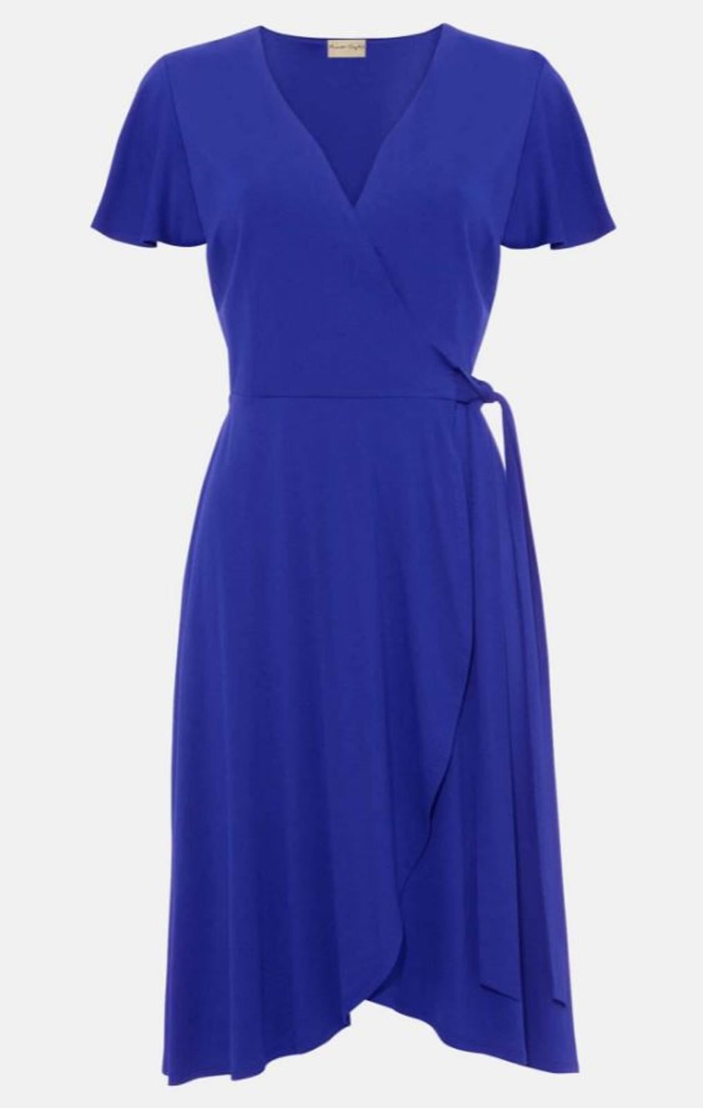 PHASE EIGHT Ladies Cobalt Blue Iska Wrap Fit & Flare Dress UK8 RRP89 BNWT