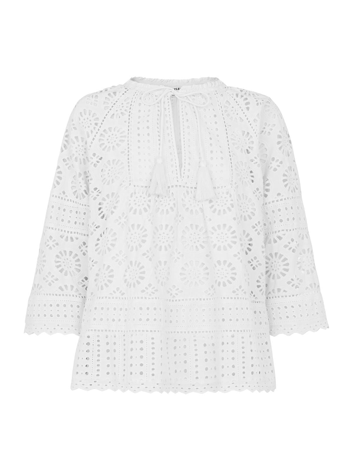 WHISTLES Ladies Maggie Broderie Blouse Top 3/4 Sleeve White UK6 BNWT RRP109