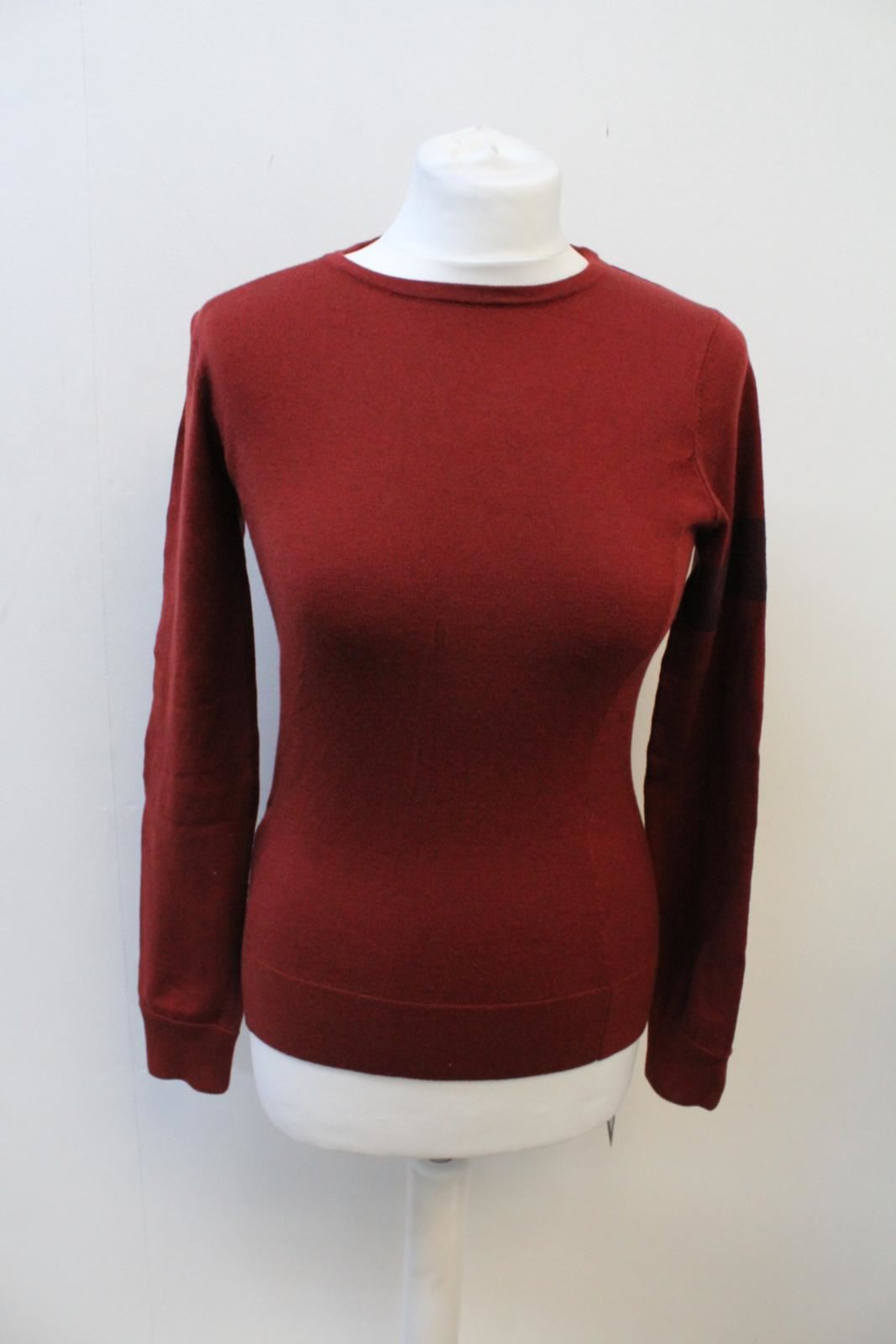 RAPHA Ladies Red Merino Long Sleeve Crew Neck Cycling Knit Jumper XS BNWT