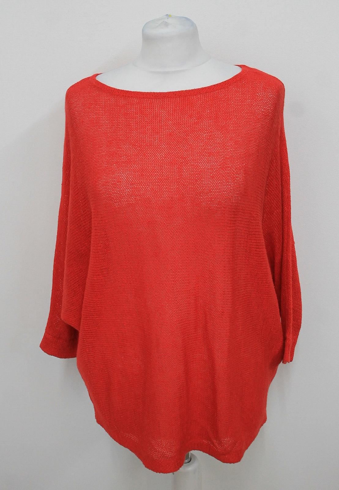 PHASE EIGHT Ladies Chilli Red 'Delmi' Linen Batwing Knit Top M RRP65 NEW