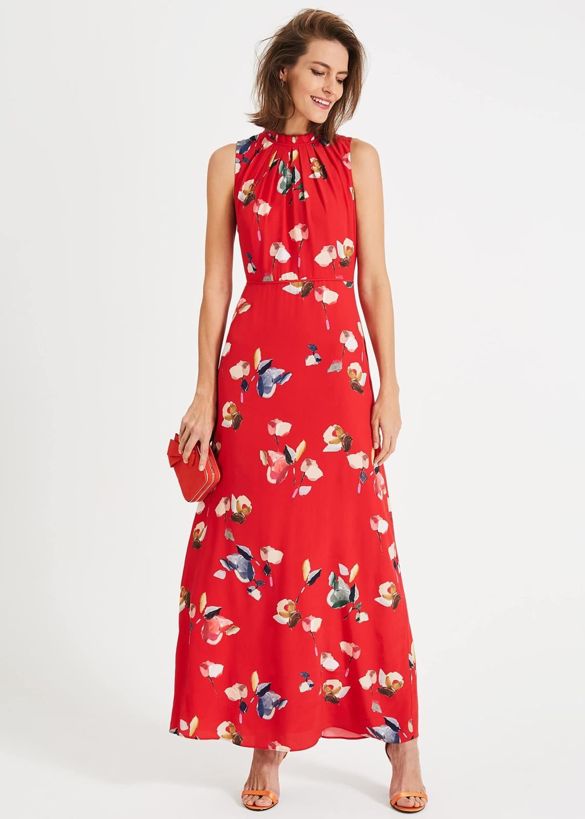 Phase Eight Berdina Maxi Maxi Dress Poppy Size UK12 RRP130